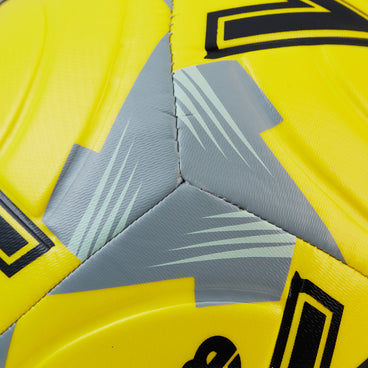 Back ¾ left view of the Mitre Impel One Football Yellow and Black