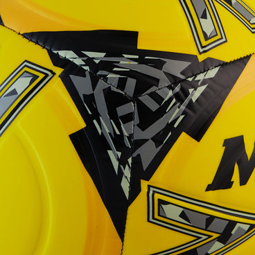 Back ¾ left view of the Mitre Impel Futsal Football Yellow and Black