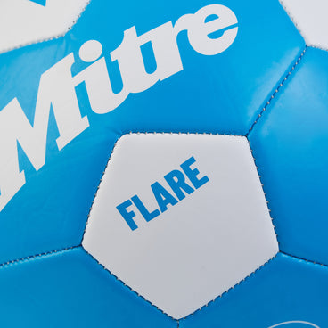 Back view of the Mitre Flare Football Blue and White