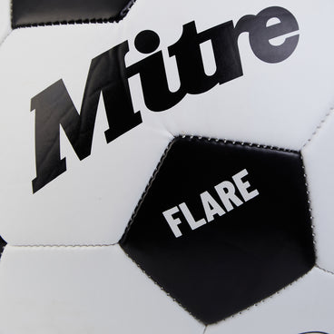 Back view of the Mitre Flare Football White and Black