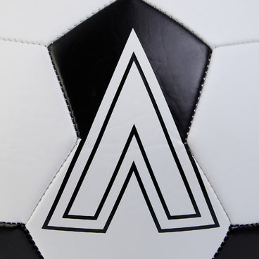 Back ¾ left view of the Mitre Flare Football White and Black
