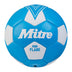 Front view of the Mitre Mini Flare Football Blue and White