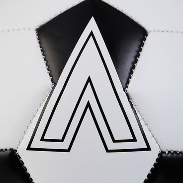 Back ¾ left view of the Mitre Mini Flare Football White and Black