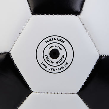 Back ¾ right view of the Mitre Mini Flare Football White and Black