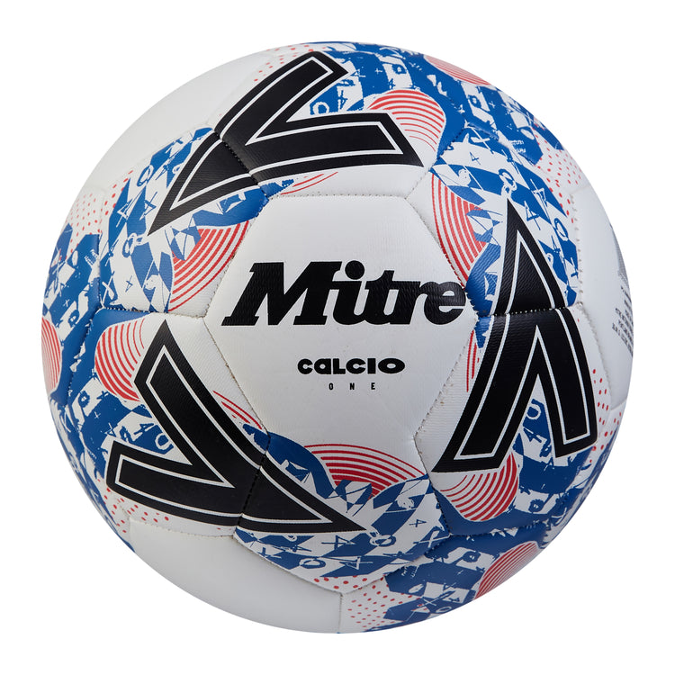 Front view of the Mitre Calcio Football White and Black