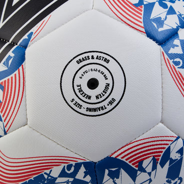 Back ¾ right view of the Mitre Calcio Football White and Black