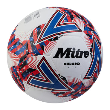 Front ¾ right view of the Mitre Calcio Evo Football White and Black