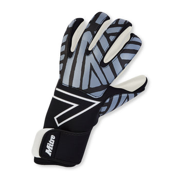 Front ¾ left view of the Mitre Impel Glove Black and Grey