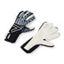 Front view of the Mitre Impel Junior Unisex Glove Black and Grey