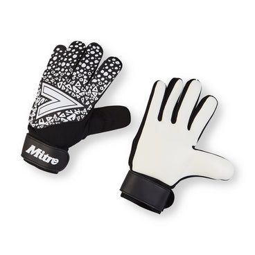 Front view of the Mitre Magnetite Glove Black and White
