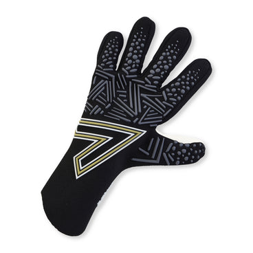 Front ¾ left view of the Mitre Ultimatch Glove Black and White