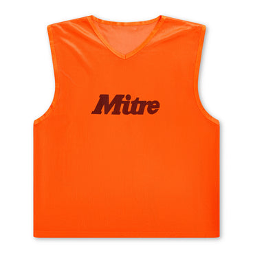 Front view of the Mitre Pro Training Bibs Orange