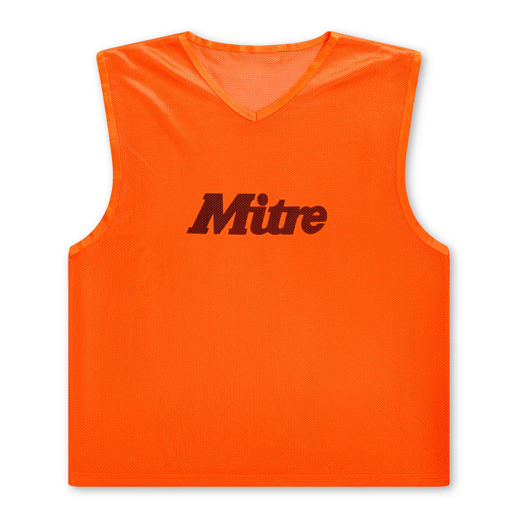 Front view of the Mitre Pro Training Bibs Orange