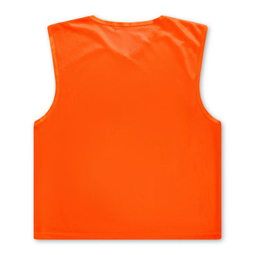 Front ¾ left view of the Mitre Pro Training Bibs Orange