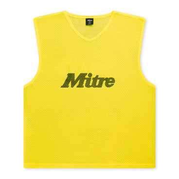 Front view of the Mitre Pro Training Bibs Yellow