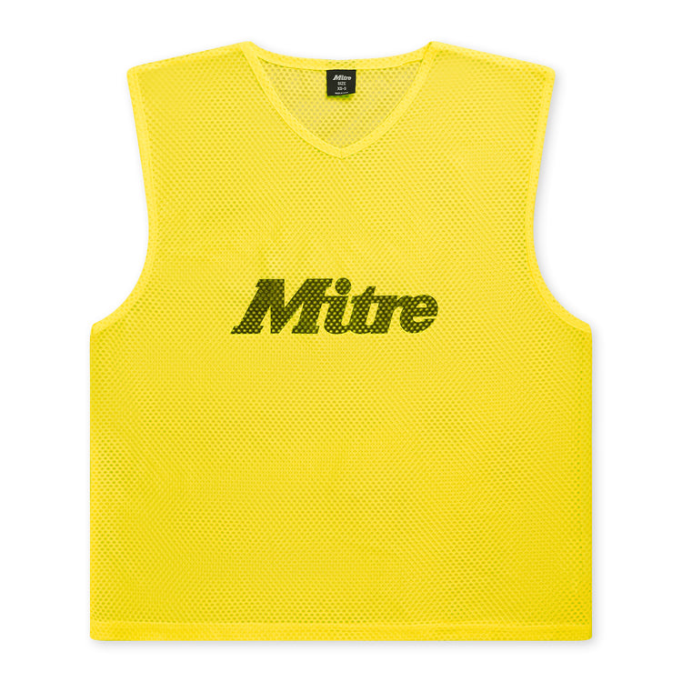 Front view of the Mitre Pro Training Bibs Yellow