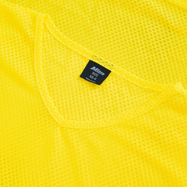 Back ¾ left view of the Mitre Pro Training Bibs Yellow