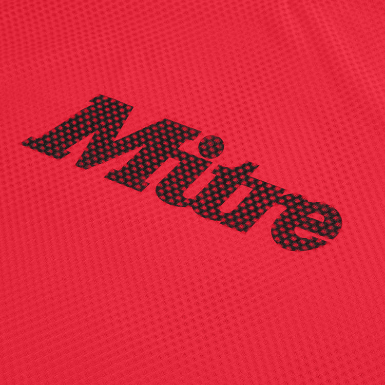 Front ¾ right view of the Mitre Pro Training Bibs Red