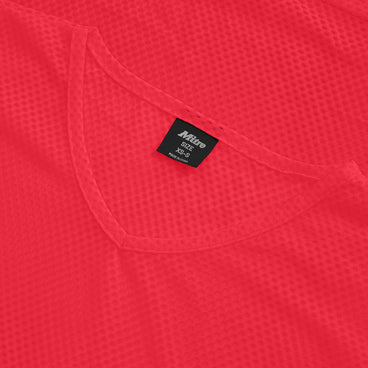 Back ¾ left view of the Mitre Pro Training Bibs Red