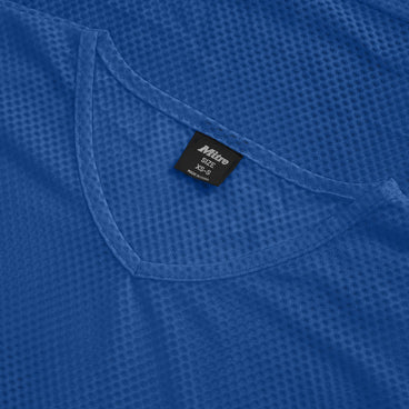 Back ¾ left view of the Mitre Pro Training Bibs Blue