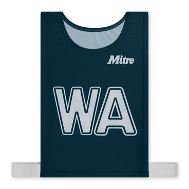 Front view of the Mitre Netball Pro Training Bib Set Green and Tidal Teal