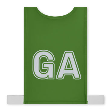 Front ¾ left view of the Mitre Netball Pro Training Bib Set Green