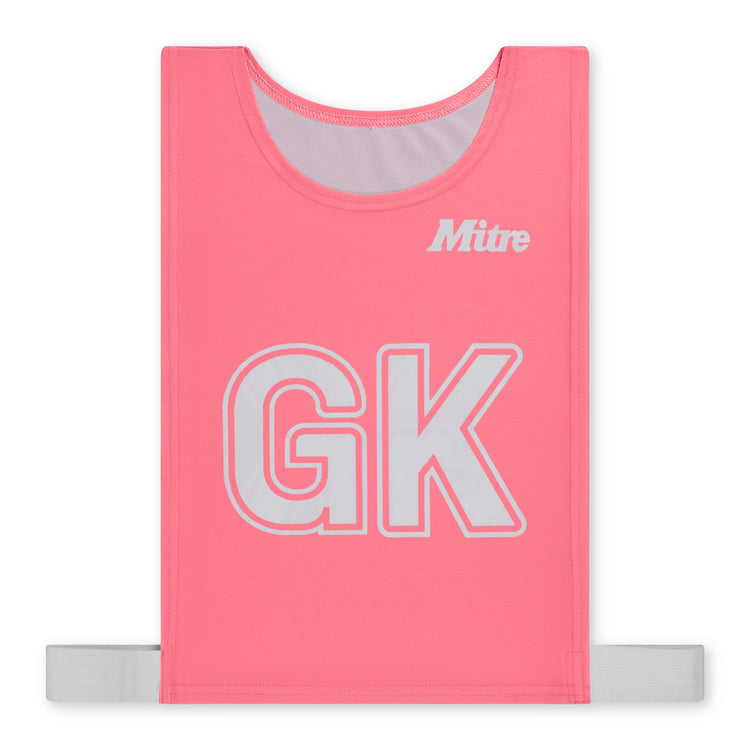 Front view of the Mitre Netball Pro Training Bib Set Pink