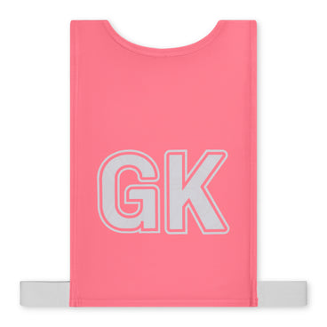 Front ¾ left view of the Mitre Netball Pro Training Bib Set Pink