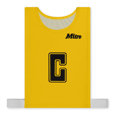 Front view of the Mitre Netball Pro Training Bib Set Yellow