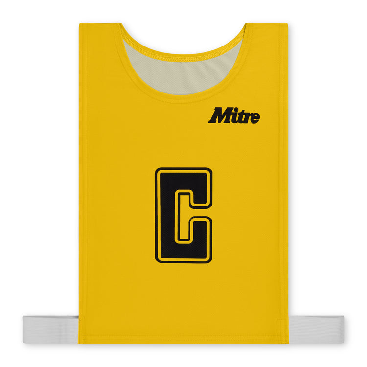 Front view of the Mitre Netball Pro Training Bib Set Yellow