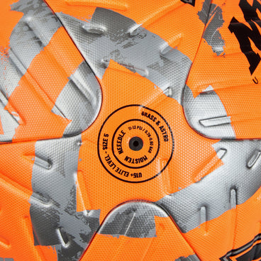 Back view of the Mitre Emirates FA Cup Ultimax Pro Football Orange, Silver and Black