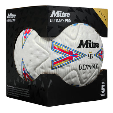 Back view of the  Ultimax Pro 30th Anniversary Football White, Blue and Red