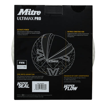 Back ¾ left view of the  Ultimax Pro 30th Anniversary Football White, Blue and Red