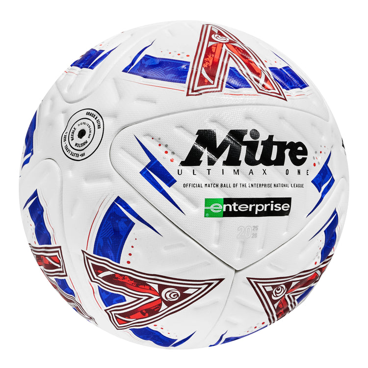 Front ¾ right view of the  TNL Ultimax One XU Football White and Blue