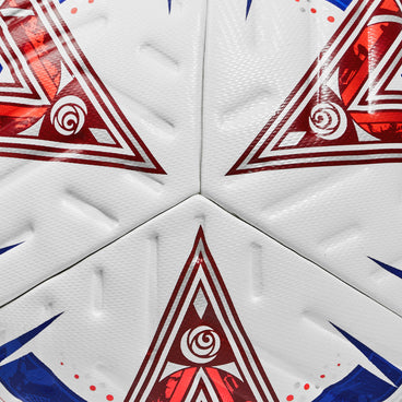 Back ¾ left view of the  TNL Ultimax One XU Football White and Blue