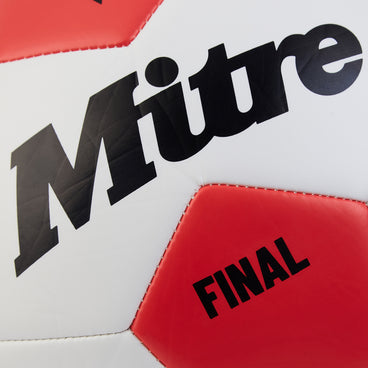 Back view of the Mitre Final Football White and Black