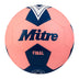 Front view of the Mitre Final Football Pink and Blue