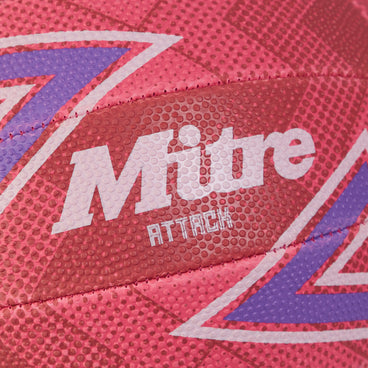 Back view of the Mitre Attack Netball Pink and Purple