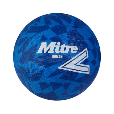 Front view of the Mitre Oasis Netball Blue and White