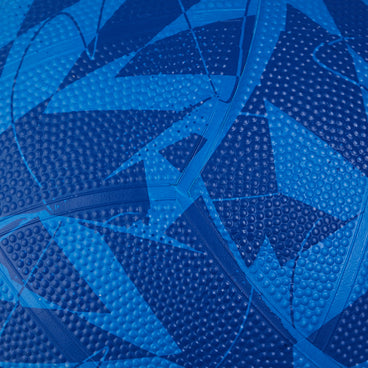 Back ¾ left view of the Mitre Oasis Netball Blue and White