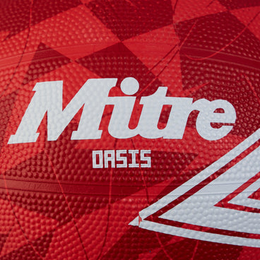 Back view of the Mitre Oasis Netball Red and White