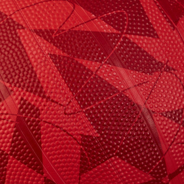 Back ¾ left view of the Mitre Oasis Netball Red and White
