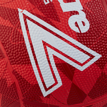 Back ¾ right view of the Mitre Oasis Netball Red and White