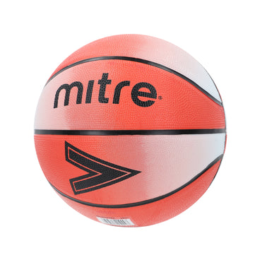 Front ¾ left view of the Mitre Arena Basketball Orange and White