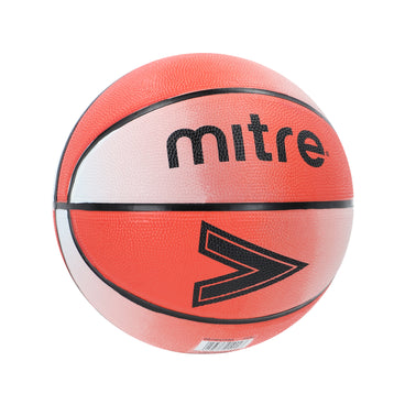 Front ¾ right view of the Mitre Arena Basketball Orange and White