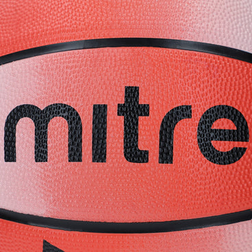 Back view of the Mitre Arena Basketball Orange and White