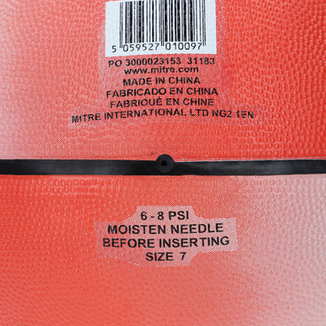 Back ¾ right view of the Mitre Arena Basketball Orange and White