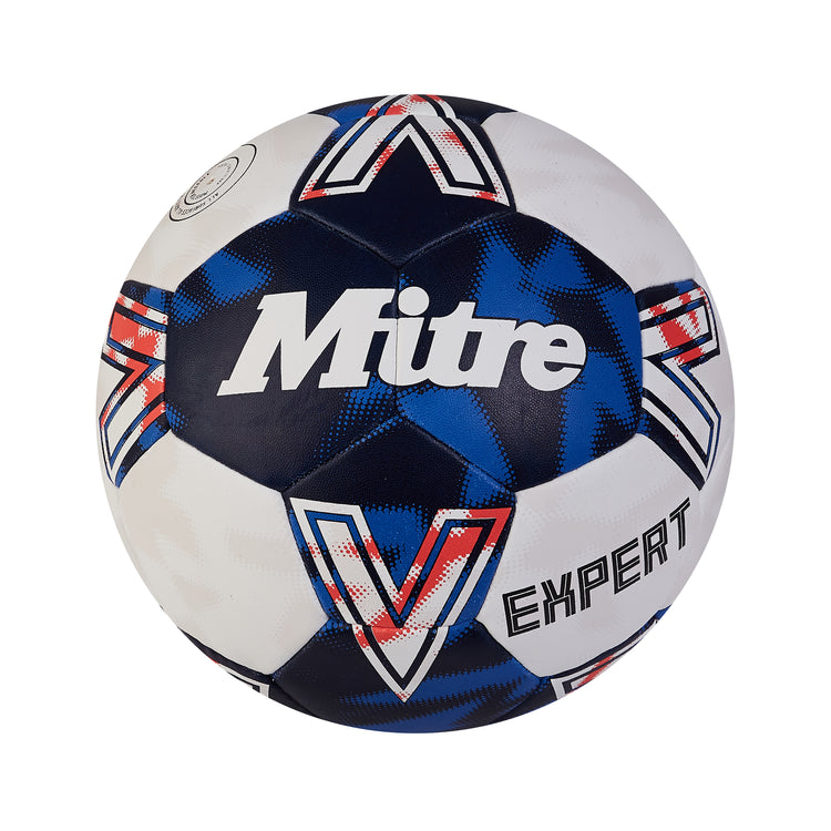 Front view of the Mitre Expert Handball White and Blue