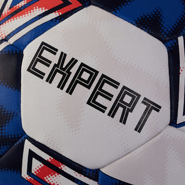 Back ¾ left view of the Mitre Expert Handball White and Blue
