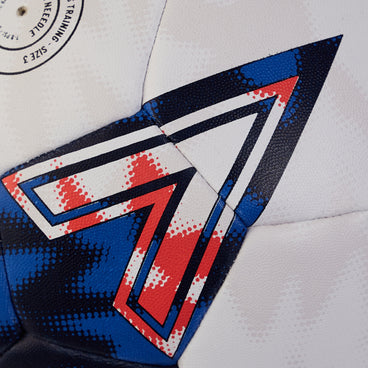 Back ¾ right view of the Mitre Expert Handball White and Blue